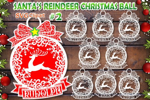 A Crafter's Review of Santa's Reindeer Christmas Ball SVG Graphics