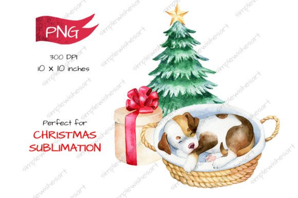 Cute Christmas Dog Illustrations for Holiday Graphics