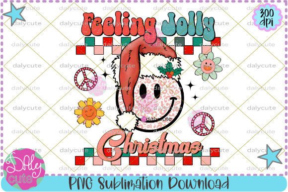 Feeling Jolly: A Retro Christmas Graphic Design Asset