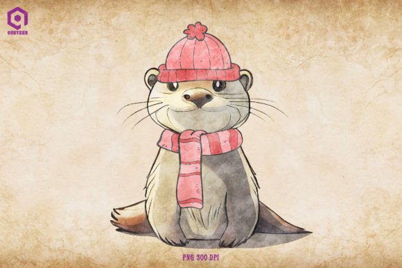 Otter Cozy Christmas: A Heartwarming Graphic for Brand Storytelling